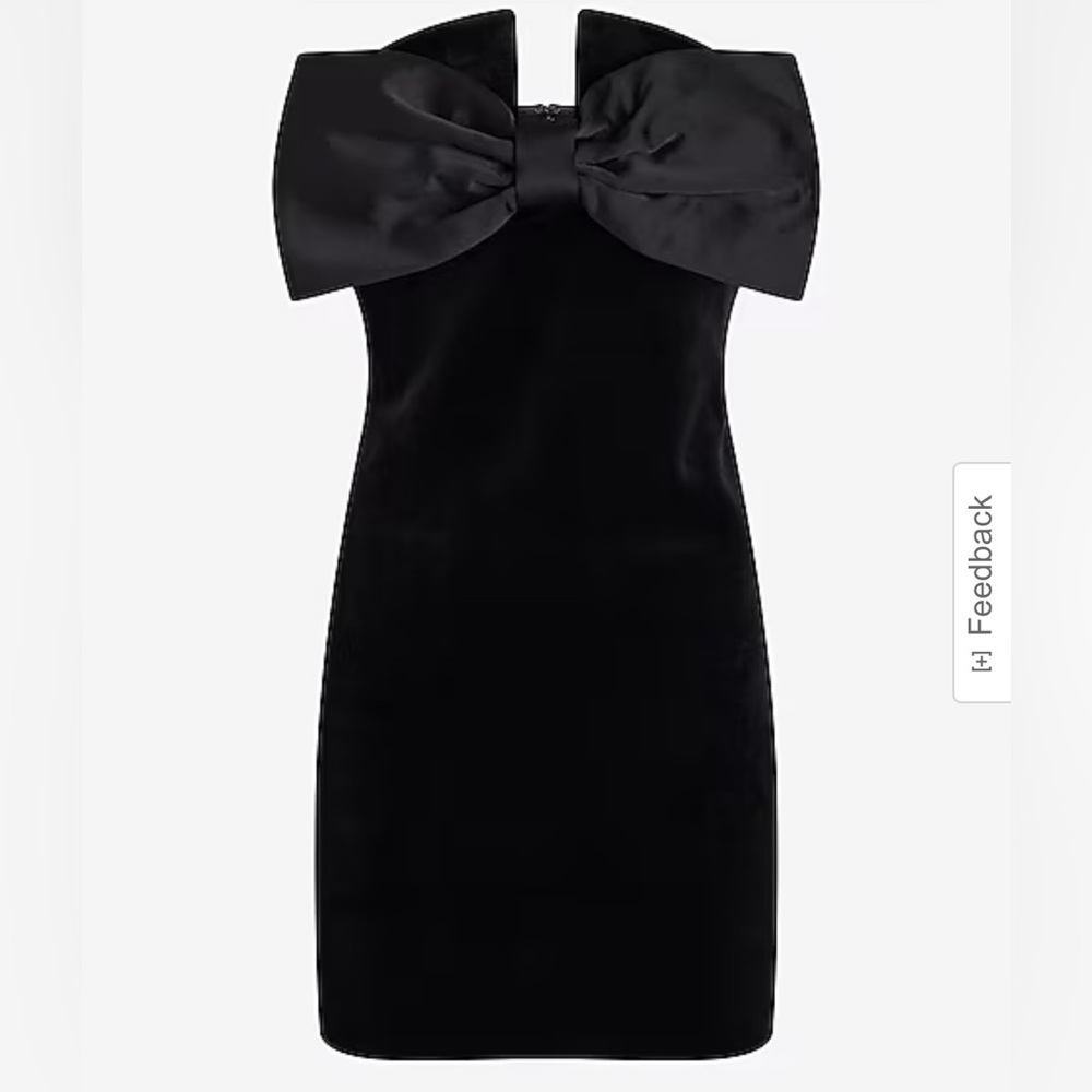 NWT Strapless Velvet Statement Bow Mini Dress M